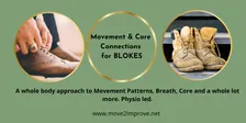 Pelvic & Core Connections for Blokes commencing Wednesday 21st October, A whole body approach to Movement patterns, incorporating Pilates, Yoga and Movement awareness.