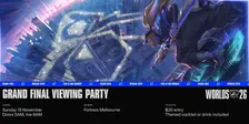 League of Legends Worlds 2026 Viewing Party @ Fortress Melbourne