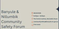 Banyule Community Safety Forum