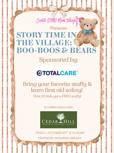 October 30th: Story Time In The Village: Boo-Boos & Bears!