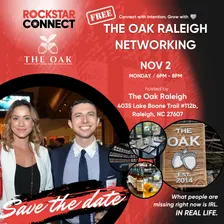 Free The Oak Raleigh Networking Rockstar Connect Event (November - Raleigh, NC)