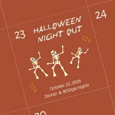 HALLOWEEN NIGHT OUT: Dinner & Halloween Party 🥣🕺🏻