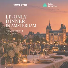 LP-only Dinner in Amsterdam | Hosted by Invest-NL & Hello Tomorrow