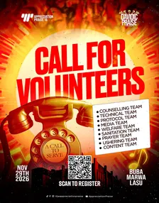 The Appreciation Praise 16 (Davidic Praise) — Volunteer Registration