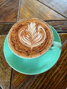 Drinking coffee at Foley