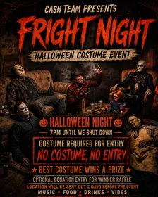 Cash Team Presents: Fright Night – Halloween Costume Event