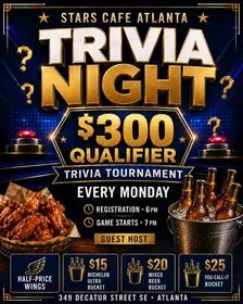 Monday Night Trivia at Stars Cafe | $300 Qualifier Tournament