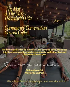 The Mat & The Mug with Fela Community Conversation Cowork Coffee