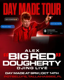 Big Red DJing live in the Garden