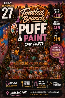 10/18 "Toasted Brunch" Day Party By: Puff & Paint Party NYC (Rescheduled)