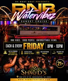 Shaod's Water Lounge " R & B Water Vibez Sunset Cruise" (Boat Indoors w/Heat)