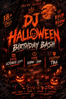 Dj Halloween Birthday Bash