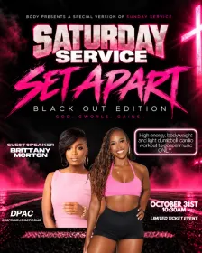 Saturday Service: SET APART