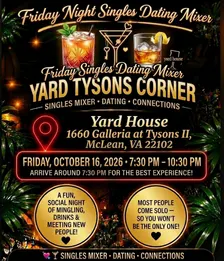 Friday Night Singles Dating Mixer at Yard House Tysons Corner