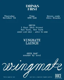 Drinks First x Wingmate - Launch Party