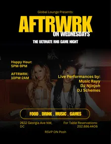 AFTRWRK ON WEDNESDAYS: LIVE RNB AND GAME NIGHT