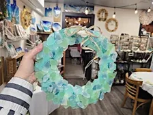 Seaglass wreath or Christmas tree at the Bloomin Cottage
