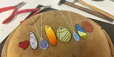Kiln Enamelled Pendants and Earrings