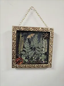 Moon lit forest Resin art with pressed greenery - Bloomin' Cottage