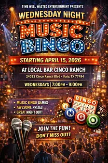 Wednesday Night Music Bingo @ Local Bar Cinco Ranch