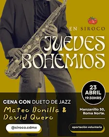 Jueves Bohemios – Cena con Jazz