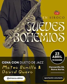 Jueves Bohemios – Cena con Jazz