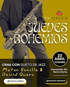 Jueves Bohemios – Cena con Jazz
