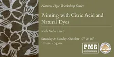 Natural Dye Workshop Series: Printing with Citric Acid & Natural Dyes