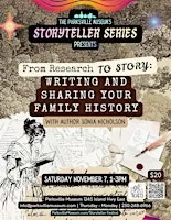 Workshop: From Research to Story: Writing and Sharing your Family History