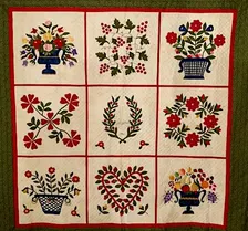 Appliqué - 9 Baltimore Album Blocks - Lovely Lane Museum