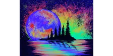 Lunar Pines - Black Light - Paint and Sip in Chicago | Classpop!™