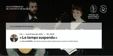 « Le temps suspendu »