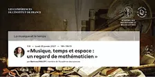 « Musique, temps et espace : un regard de mathématicien »