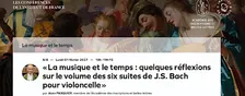 Quelques réflexions sur le volume des six suites de Bach pour violoncelle