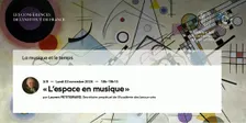 « L’espace en musique »