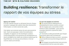 Building Resilience: Transformer le rapport de vos équipes au stress