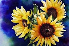 Fall Sunflowers in Watercolors