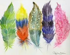 Whimsical Feathers in Watercolors