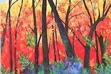 Textured Trees Mixed Media Acrylics with Jen Livia