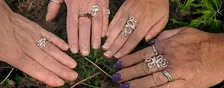 Abstract Fine Silver Ring Class