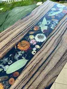 High Tea Resin Preserved Flower Cheese Board Amongst Gumtrees