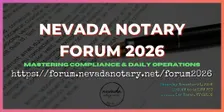 Nevada Notary Forum 2026 - November 21 2026