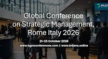 Global Conference on Strategic Management, Rome Italy 2026
