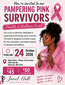 JHF  17th Annual Pampering Pink Survivors Breast Cancer Fundraiser