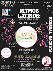 Ritmos Latinos: Bachata group class. $5 Cash in person