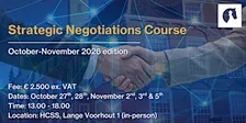 Strategic Negotiations Course October-November 2026