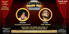 Oct 2 Gregory's Comedy Club 8pm Show