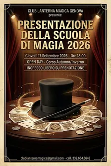 Presentazione della scuola di magia 2026 a Genova