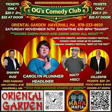 OG's Comedy Dinner Show Saturday November 14 Haverhill MA w/Carolyn Plummer