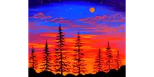 Sunset Moon (under Blacklight) - Paint and Sip in Tyler | Classpop!™